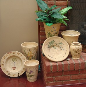 pot collect after By grouping the client's pottery collection, we created more interest and less clutter.